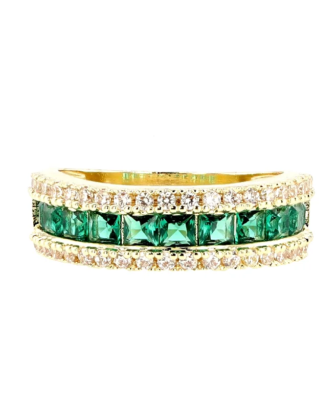 Emerald Green CZ Ring