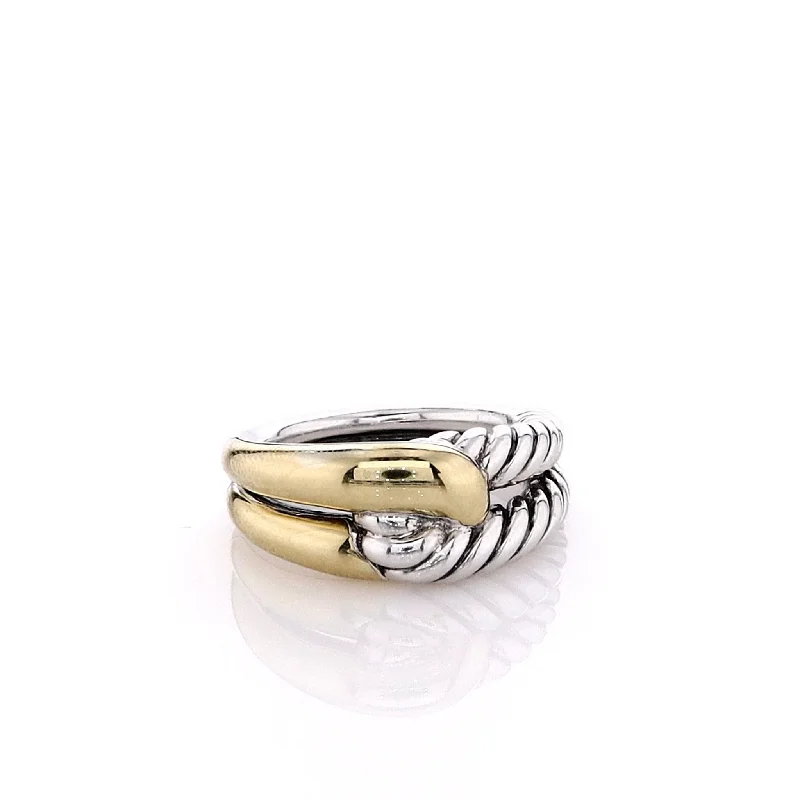 Estate David Yurman Labyrinth 18k Two-Tone Single Loop Ring