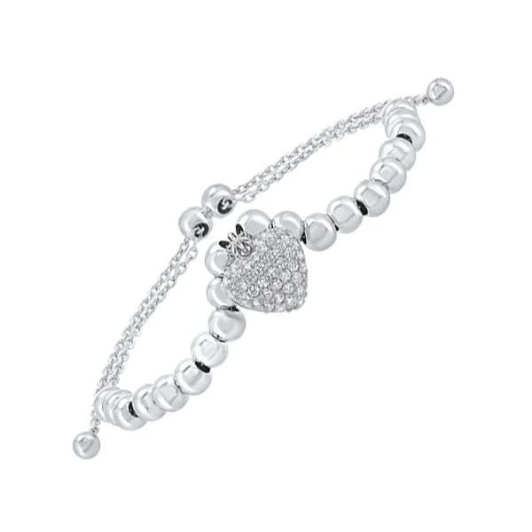 Sterling Silver Heart Bolo Bracelet