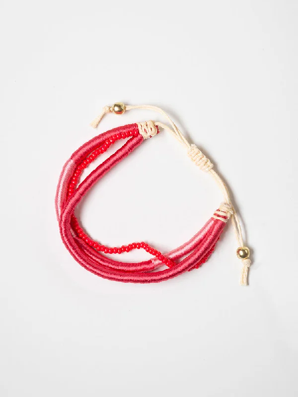 Friendship Threaded Bracelet - Cherry