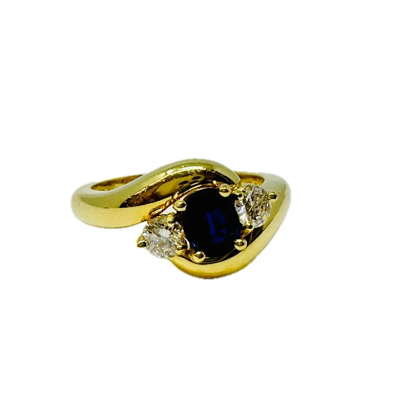 Kurt Wayne 18K Gold Ring with Sapphire and Diamond