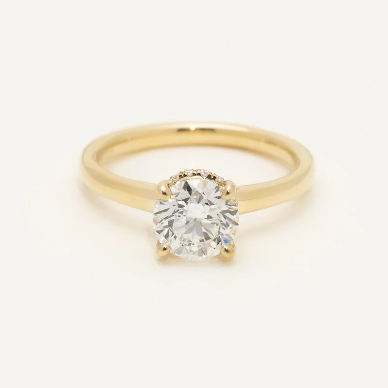 Lab Grown Diamond Engagement Ring with Hidden Halo (1 1/2ct tw)