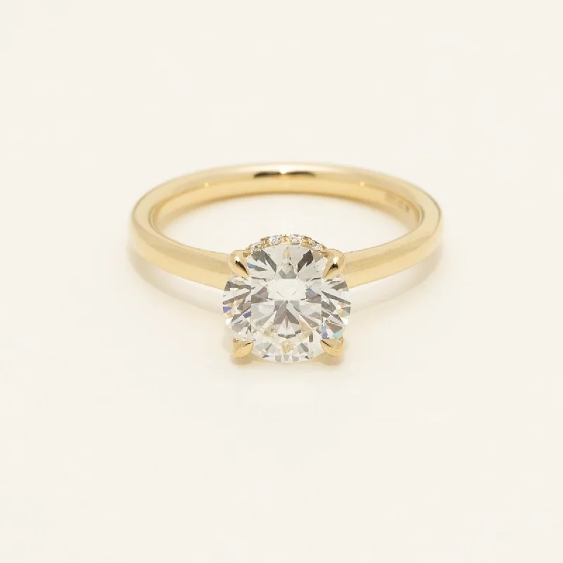 Lab Grown Diamond Engagement Ring with Hidden Halo in 14kt Yellow Gold (2ct tw)