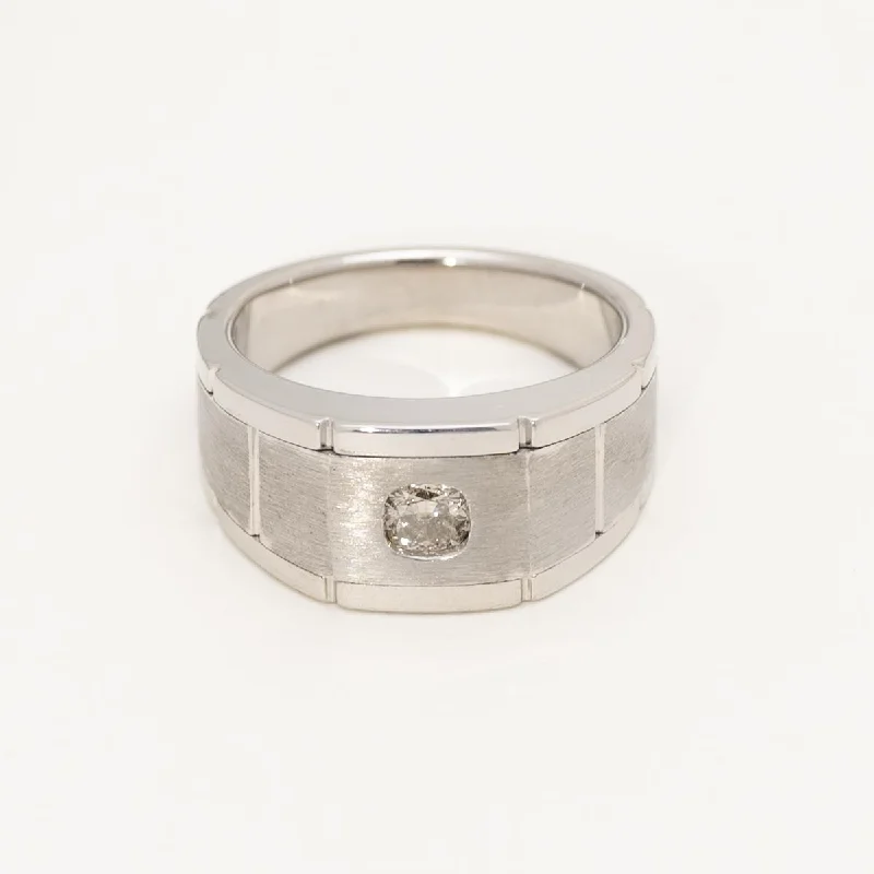 Mens Champagne Diamond Ring in 10kt White Gold (3/8ct)