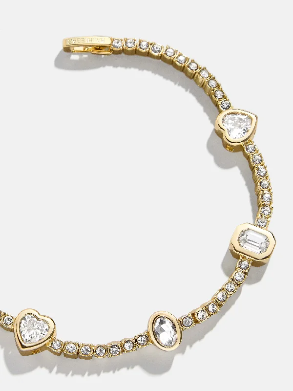 Galia Tennis Bracelet - Gold/Pavé