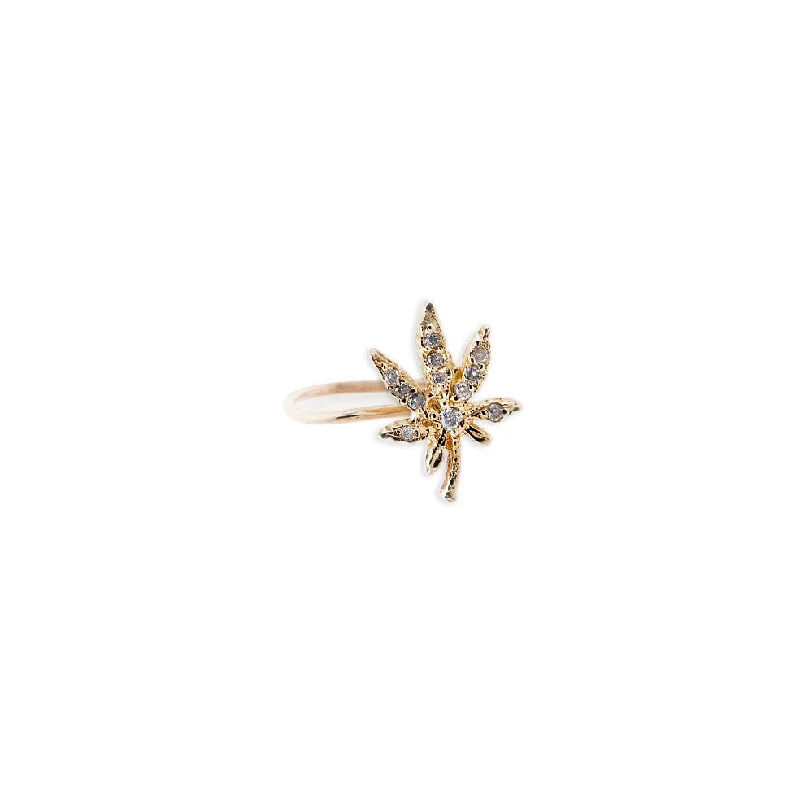 PAVE MINI SWEET LEAF WAIF RING