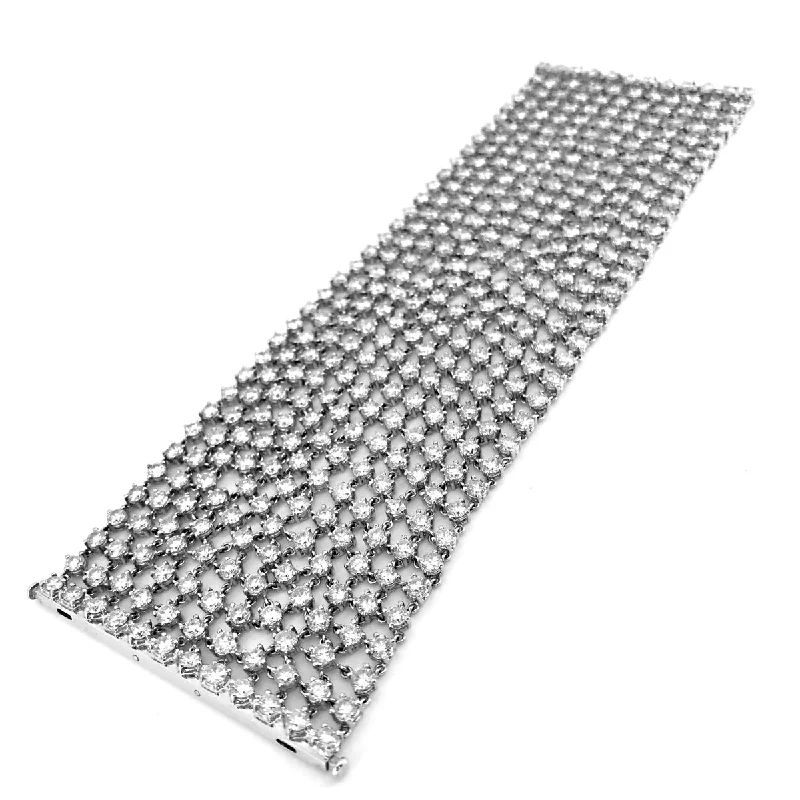 Wide 50cttw. Diamond Chain Mail Bracelet