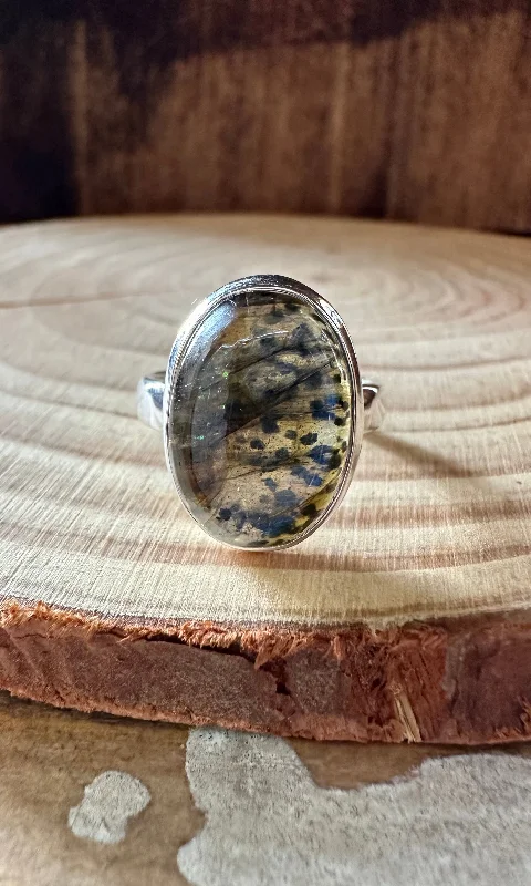 MERMAID LABRADORITE Sterling Silver Ring • Size 7