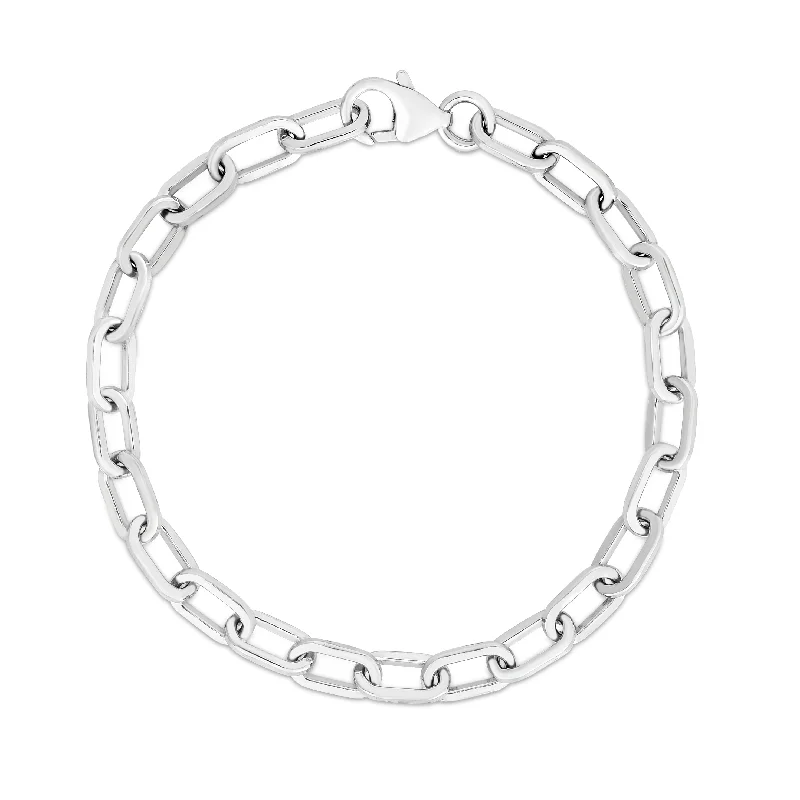 Silver Paperclip Chain Bracelet