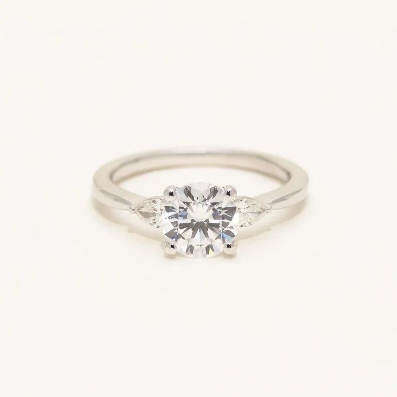 Three Stone Diamond Engagement Ring Setting in 14k White Gold (1/2ct tw)