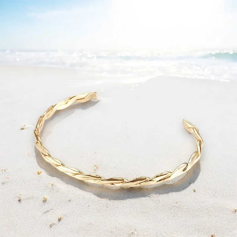 TILLY - 18K Gold Twist Cuff - Accent Bracelet